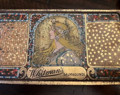 whitman's salmagundi metal box|old whitman's tin.